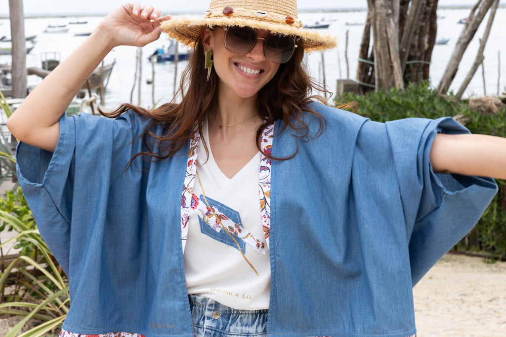 Kimono CINAMOM - Bleu Veronica Lo