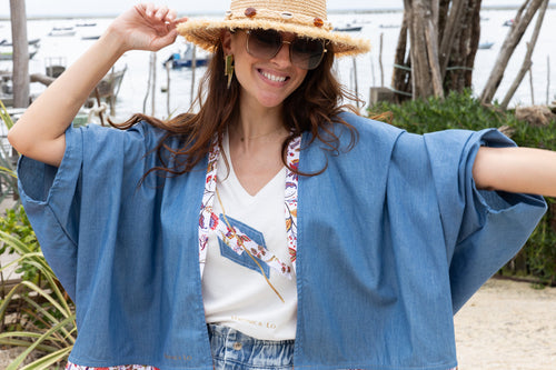 Kimono CINAMOM - Bleu Veronica Lo